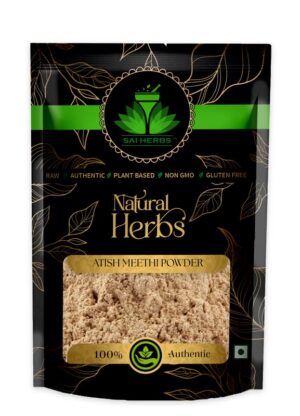 SAI HERBS Atish Meethi Powder - Ateesh Powder - Atish Mithi Powder - Ativisha Powder - Aconitum Heterophyllum Powder - Pure & Natural