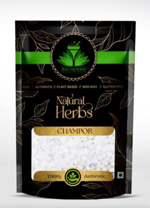 SAI HERBS Champhor - Bhimseni Kapur - Pure & Natural - for Puja & Medicinal Purpose - A Grade Quality - Pure & Natural
