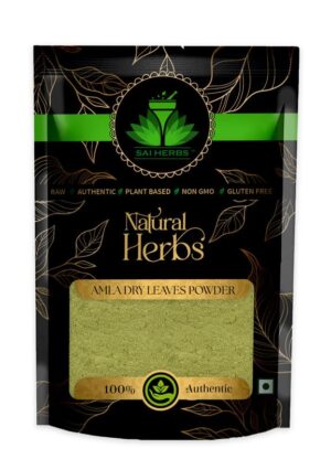 SAI HERBS Amla Dry Leaves Powder - Amla Leaves Powder - Sukha Awala Leaves Powder - Pure & Natural