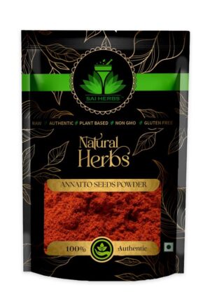 SAI HERBS Annatto Seeds Unani Powder - Bixa Orellana Unani Powder - Annato Seeds Unani Powder - Latkan Seeds Unani Powder - Lipstick Tree Annatto Arnatto - Pure & Natural
