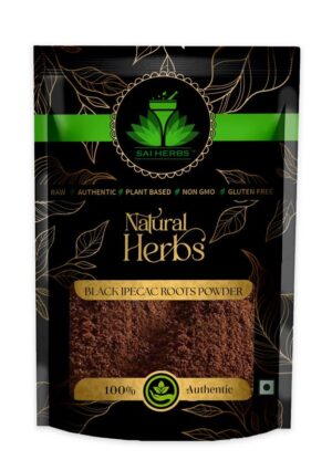 SAI HERBS Black Ipecac Roots Powder - Carapichea Ipecacuanha Powder - Pure & Natural