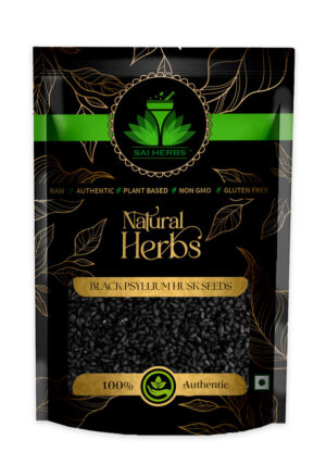 SAI HERBS Black Psyllium Husk Seeds - Good for Healthy Lifestyle, Supports Overall Wellness - Pure & Natural