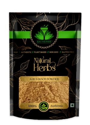 SAI HERBS Khus Root Powder - Vetiver Root Powder - Vetiveria Zizanioides Powder - Pure & Natural