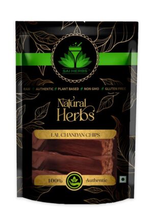 SAI HERBS Lal Chandan Chips - Red Sandalwood Chips - For Pooja - For Hawan Samagri - For Healing Meditation - Protection Incense - Pure & Natural