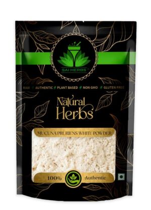 SAI HERBS Mucuna Pruriens White Unani Powder - Poonaikali Seeds White Unani Powder - Kapikachhu Unani Powder - White Velvet Beans Unani Powder - Pure & Natural