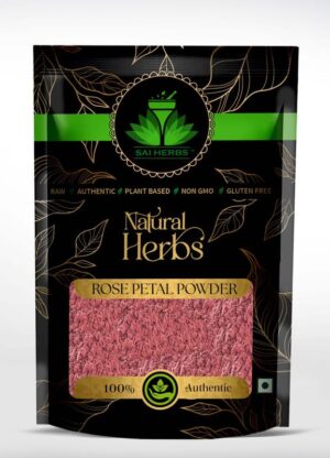 SAI HERBS Pink Rose Petals Churan - Gulab Patti Churan - For Skin - Face Pack Mask for Fairness - Tanning - Glowing Skin - Pure & Natural