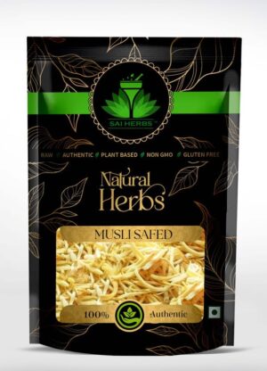 SAI HERBS Safed Musli Pharmi - Musli Safed - Chlorophytum Borivilianum - White Musli - Pure & Natural