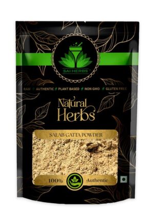 SAI HERBS Salab Gatta Unani Powder - Salam Gattha Unani Powder - Orchis Mascula Unani Powder - Salep Orchid Root Unani Powder - Pure & Natural