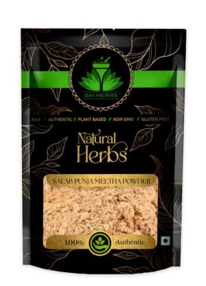 SAI HERBS Salam Panja Meetha Powder - Salab Punja Mitha Powder - Hatta Haddi Powder - Lucky Hand Root Powder - Marsh Orchid Powder - Pure & Natural
