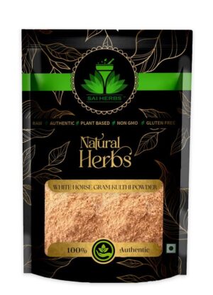 SAI HERBS White Horse Gram Kulthi Unani Powder - Kollu Unani Powder - Kaanam Unani Powder - Kulthi Unani Powder - Hulthi - Ulavalu - Kuleeth - Macrotyloma Uniflorum - Vulavalu - Pure & Natural
