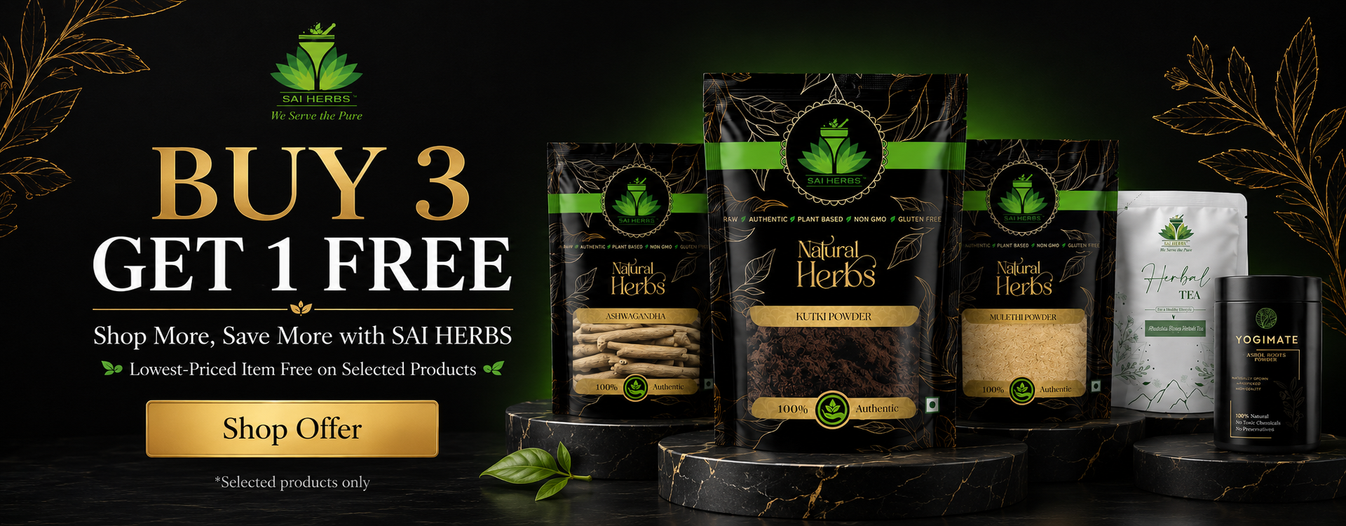SAI HERBS Buy 3 Get 1 Free selected products offer