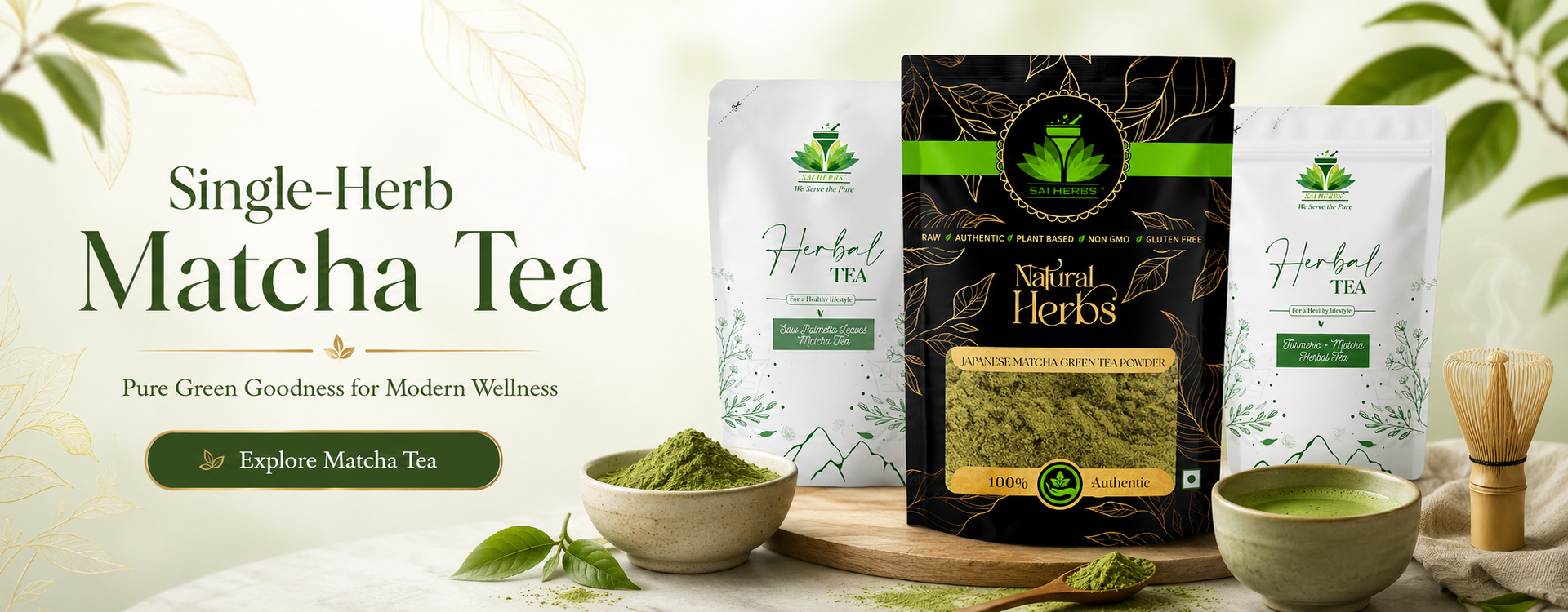 SAI HERBS single herb matcha tea