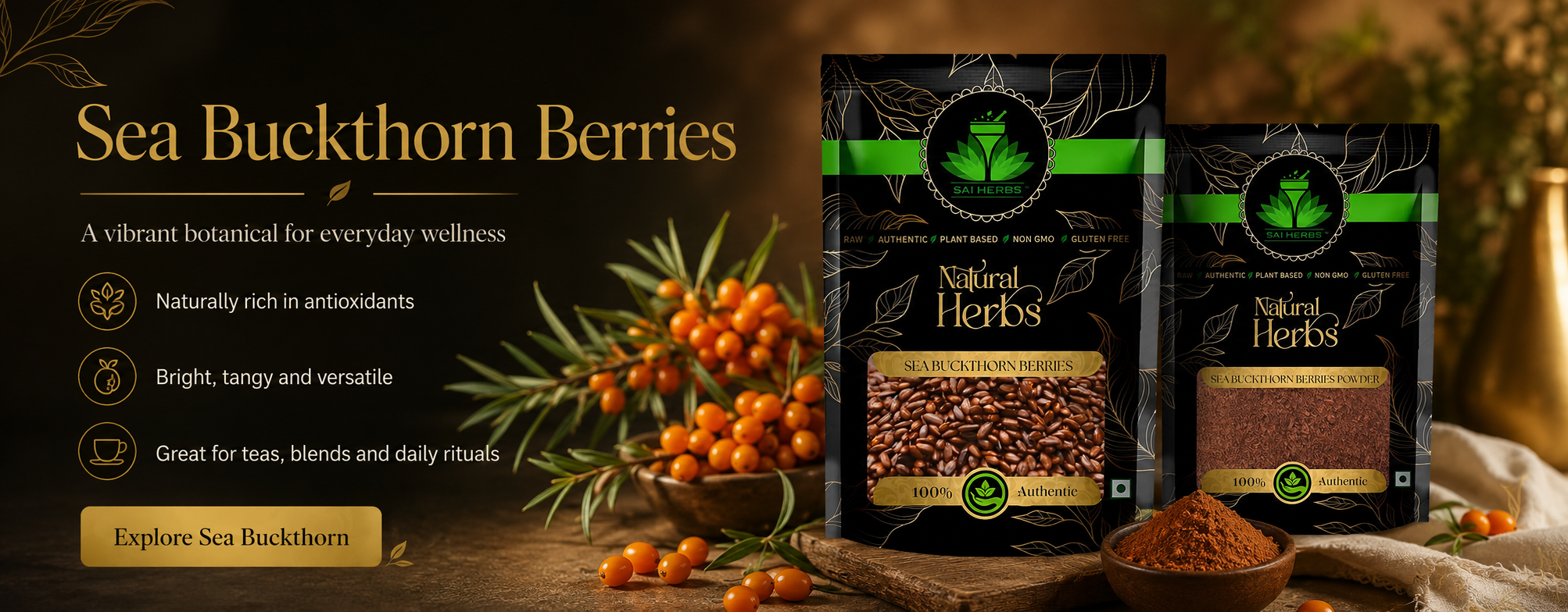 SAI HERBS Sea Buckthorn Berries