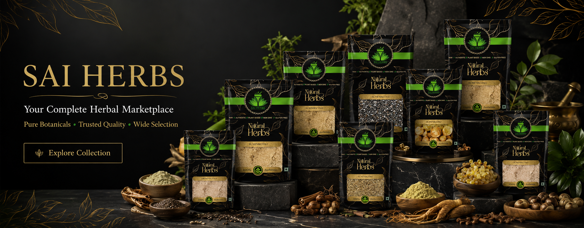 SAI HERBS complete herbal marketplace with pure botanicals trusted quality and wide selection