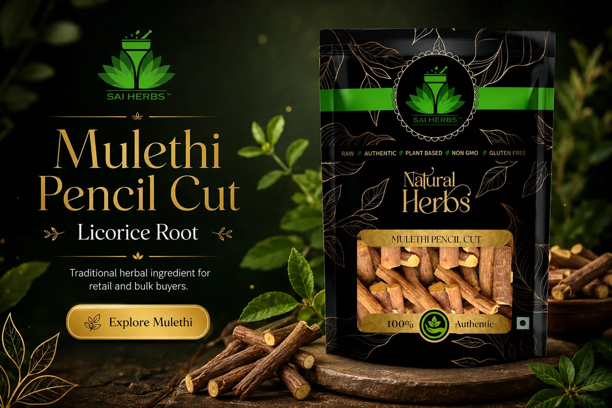 SAI HERBS Mulethi Pencil Cut Licorice Root best seller banner