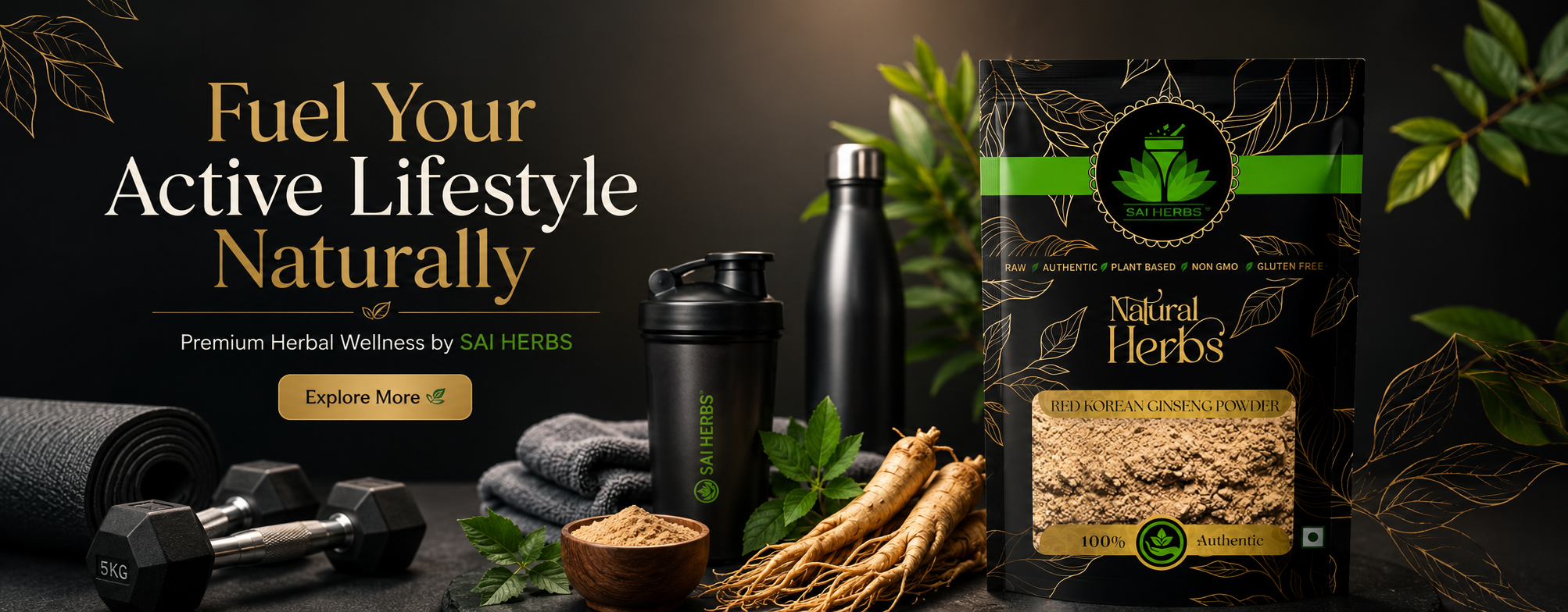 SAI HERBS Red Korean Ginseng Powder active lifestyle banner